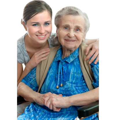 elderly with a companion